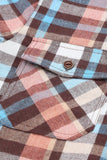 Multicolor Plaid Leopard Trim Collared Button Up Shirt