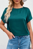 Apricot Solid Color Batwing Sleeve Summer Top