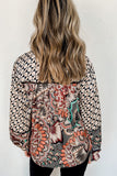 Bohemian Patterned Pullover Long Sleeve Blouse