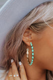 Sky Blue Turquoise Big Circle C-shaped Earrings