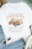 White Pumpkin Truck Graphic Short Sleeve Halloween T Shirt