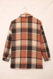 Red and Grey Button Up Flannel Plaid Jacket for Women