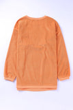 Orange Thanksgiving Thankful Casual Ribbed Corded Sweatshirt