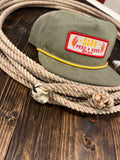 Grandpa Feed and Seed Hat Olive w/ yellow rope