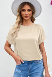 Apricot Solid Color Batwing Sleeve Summer Top
