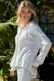 White Button Front Pullover Hooded Sweatshirt