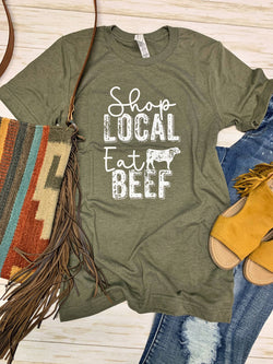 Shop Local Eat Beef olive tee