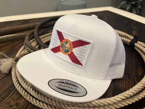 White Flat Bill Florida Proud Hat