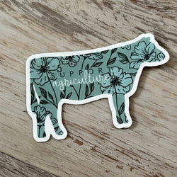 Support Agriculture Cow Diecut Vinyl Sticker